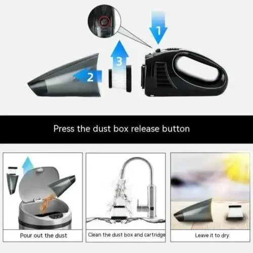 Orbihold Portable Wireless Car Vacuum Cleaner with Strong Suction