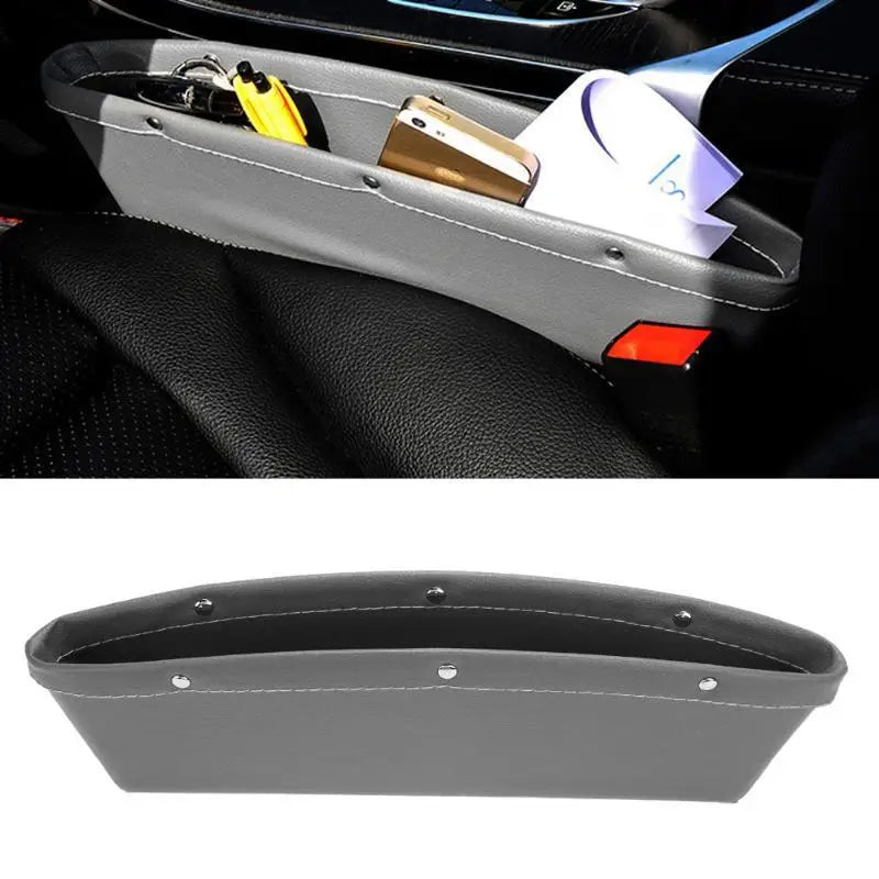 Black PU leather car storage organizer