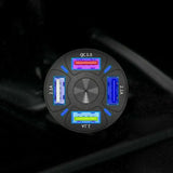 Compact 4 port USB car charging adapter
