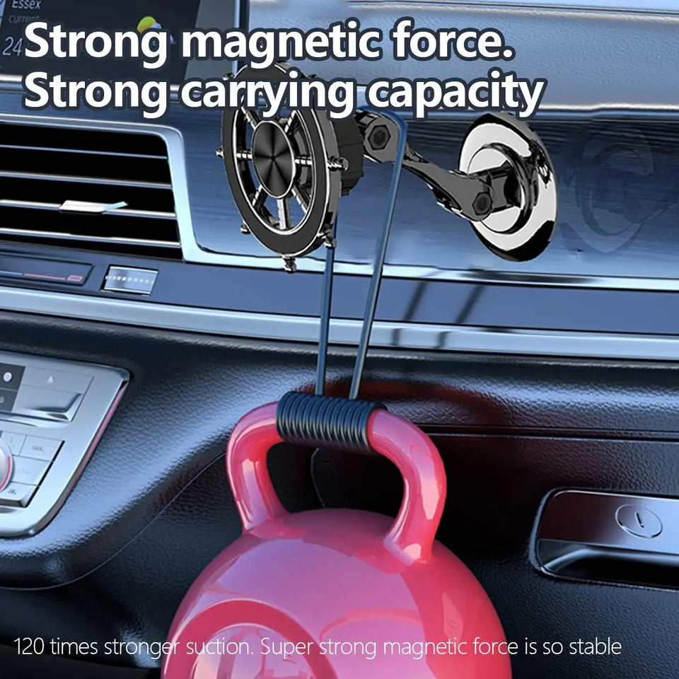 Foldable alloy magnetic phone mount in vehicle