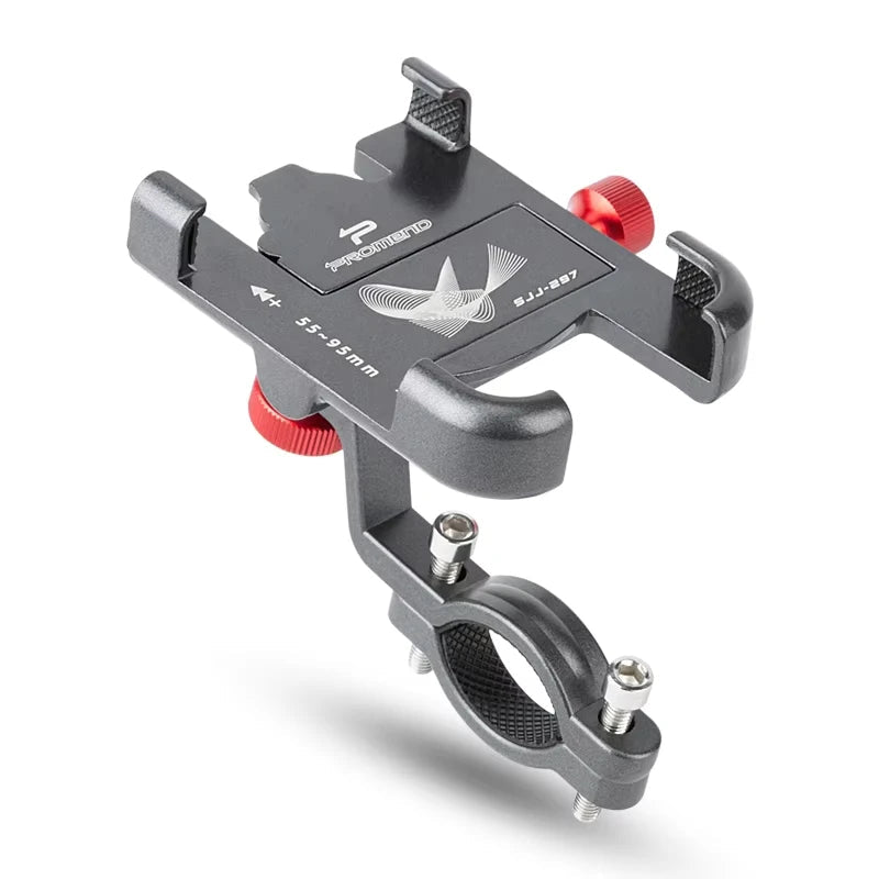 Universal bike handlebar phone mount for iPhone and Android devices