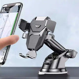 Strong suction cup phone holder mounted on car windshield