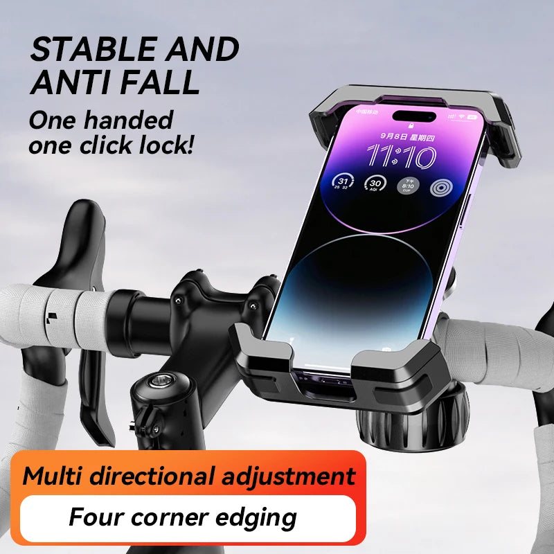 Shockproof handlebar phone mount for bicycles and motorcycles