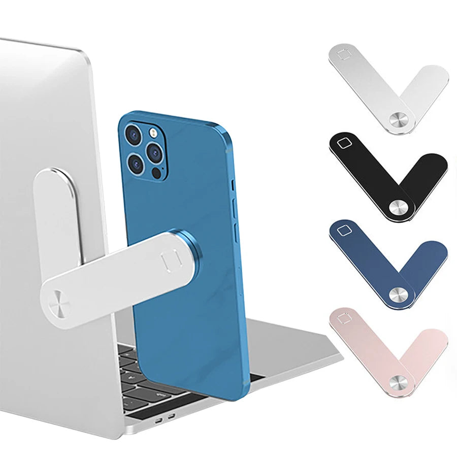 Magnetic phone holder attached to a laptop screen