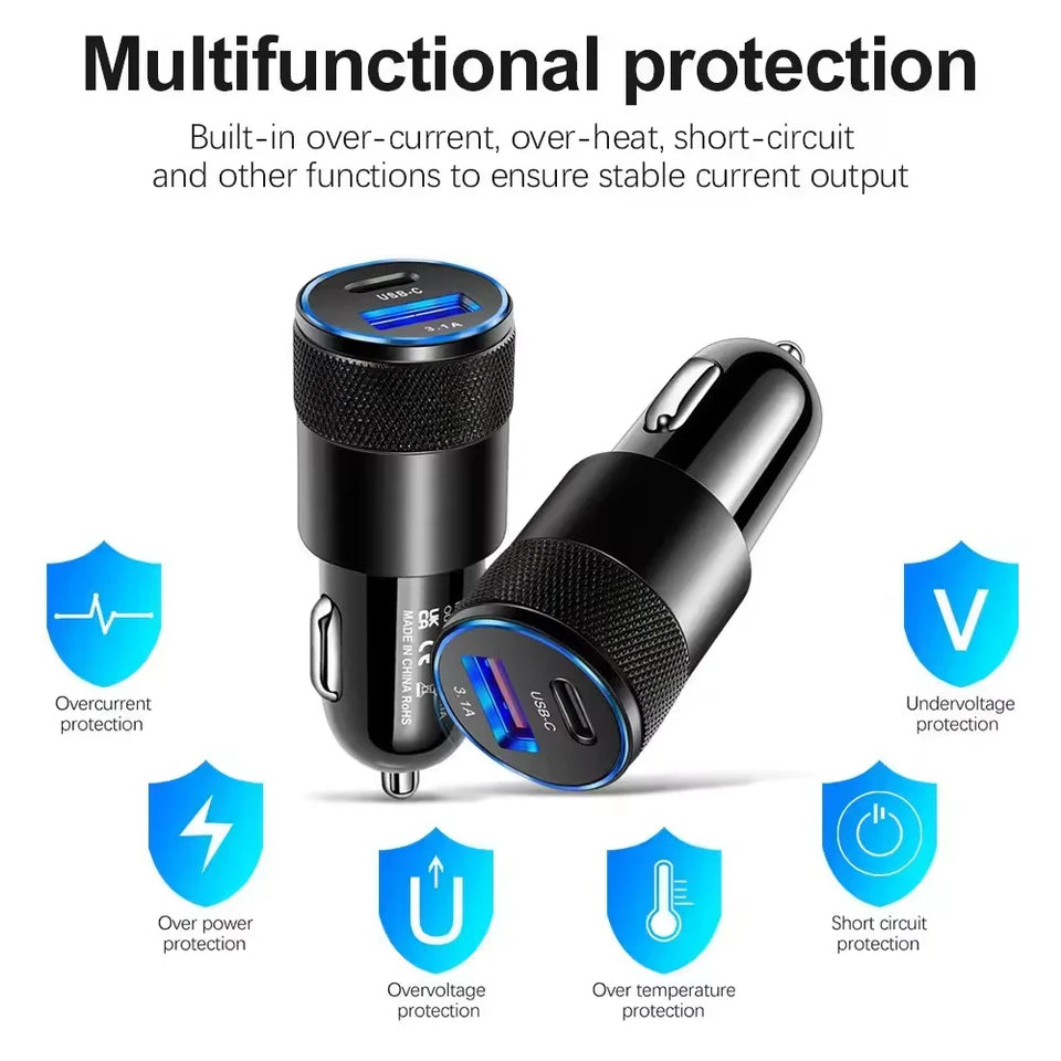 Orbihold USB-C PD car charger inside a vehicle