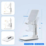 Ergonomic desk stand for smartphones and tablets with adjustable angles