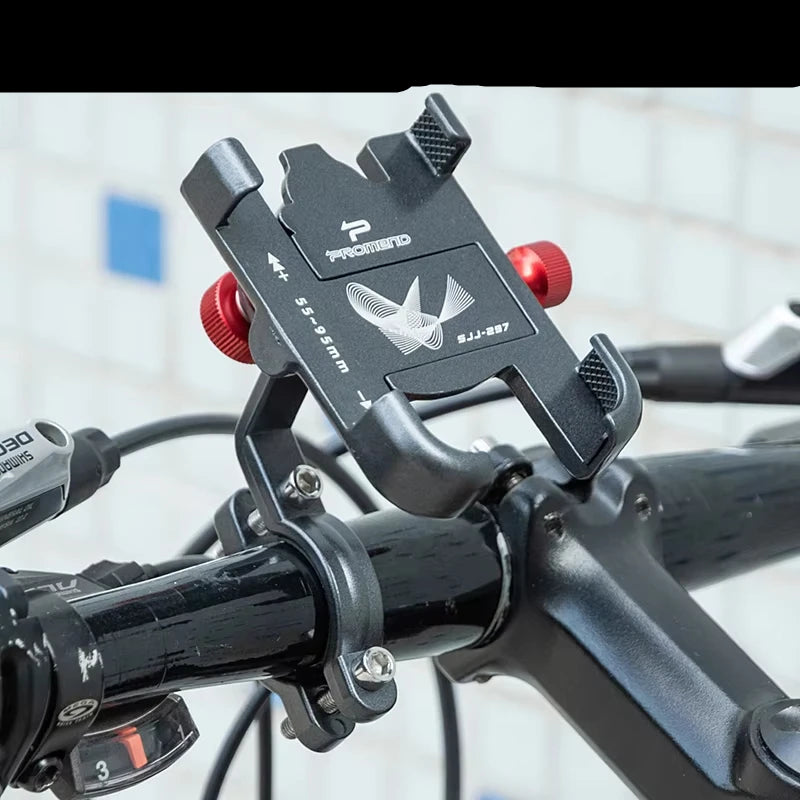 Heavy-duty aluminum phone holder for mountain bikes and road bikes