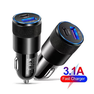 Orbihold 18W Dual Port Car Charger USB-C PD & QC 3.0 Fast Charger