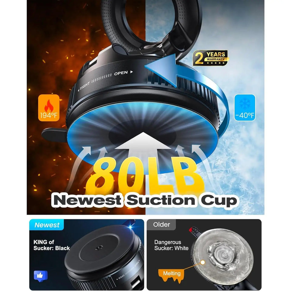 Strong suction cup MagSafe phone mount for driving