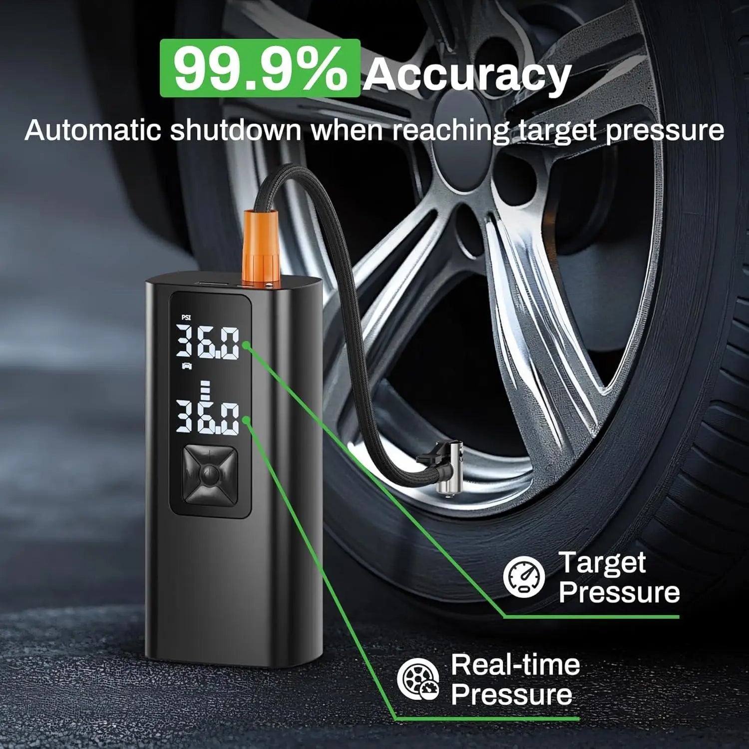 150PSI tire inflator for car and bike